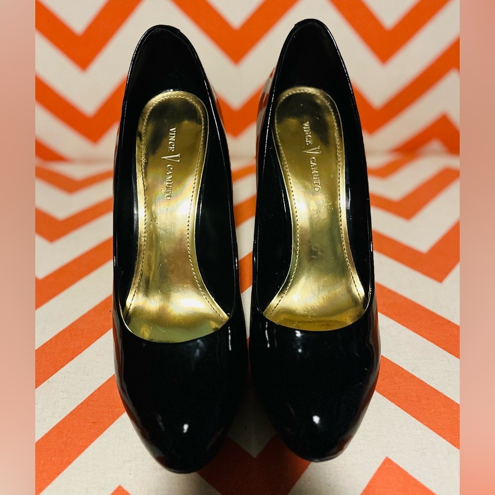 Vince Camuto Glossy Black Heels